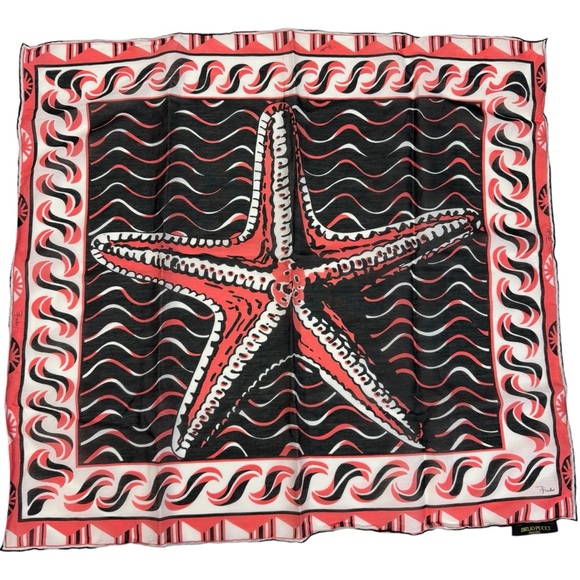 Emilio Pucci Accessories - Emilio Pucci Starfish Graphic Silk Printed Scarf